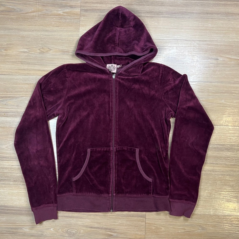 Juicy Couture Womens Velour Hoodie In Love With Juicy Graphic Purple L